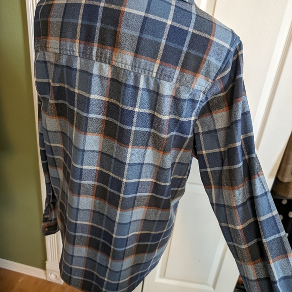 Women's Pendleton snap front Virgin wool blue plaid Western long sleeve top xl - Picture 8 of 9